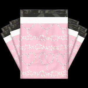 30 Poly Mailers/shipping Bags/ 30 Thank you Stickers - Hearts/Lights